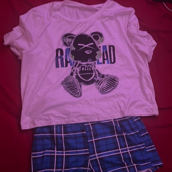 White and Blue plaid set - Picture 5 of 5